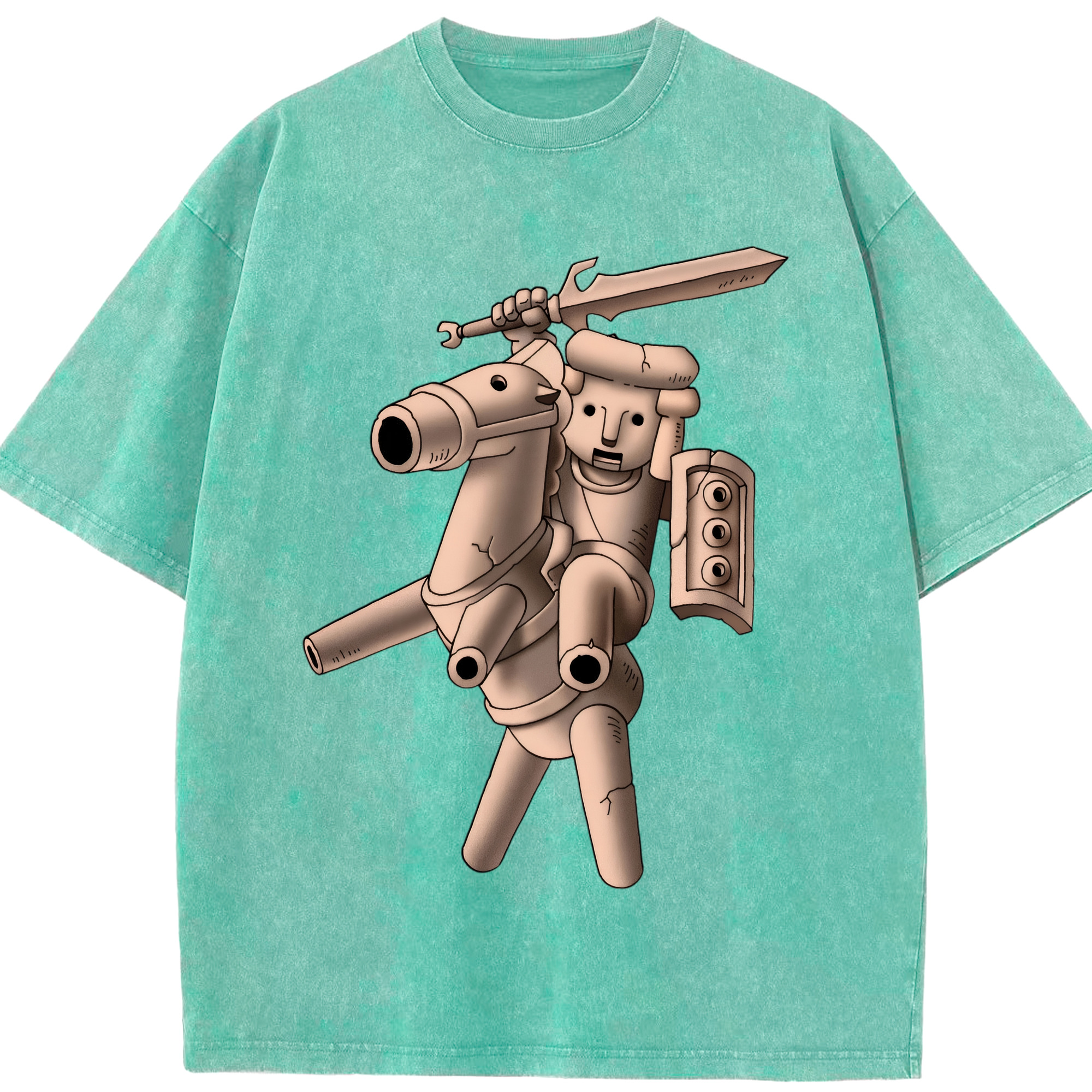 （画像用） ドラゴンクエスト Doragon Kuesuto Dragon Quest 綿100% ヴィンテージ風 半袖Tシャツ（フロントプリント）
